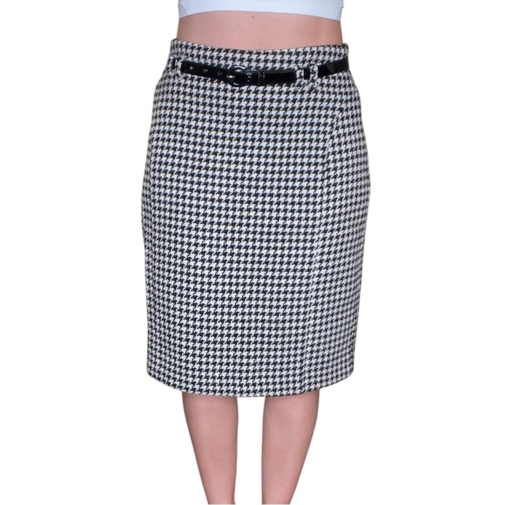 Cynthia Steffe Wool Houndstooth Skirt